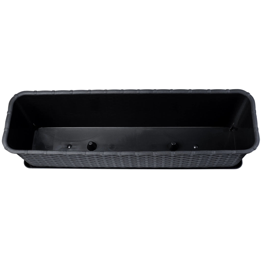 Vaso da fiori KADAX per balcone con supporto, 60 cm, antracite