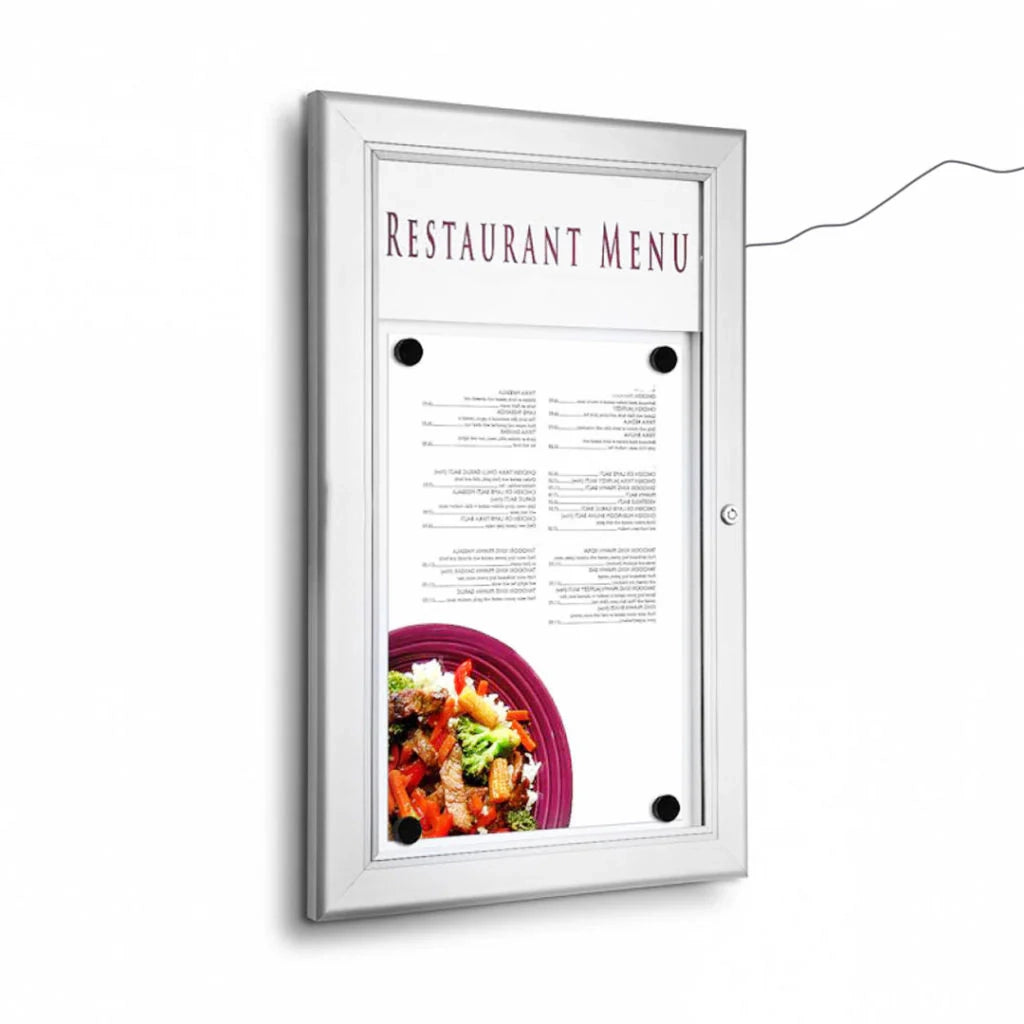 Bacheca per esterni porta Menu personalizzabile - 1 x A4 LED