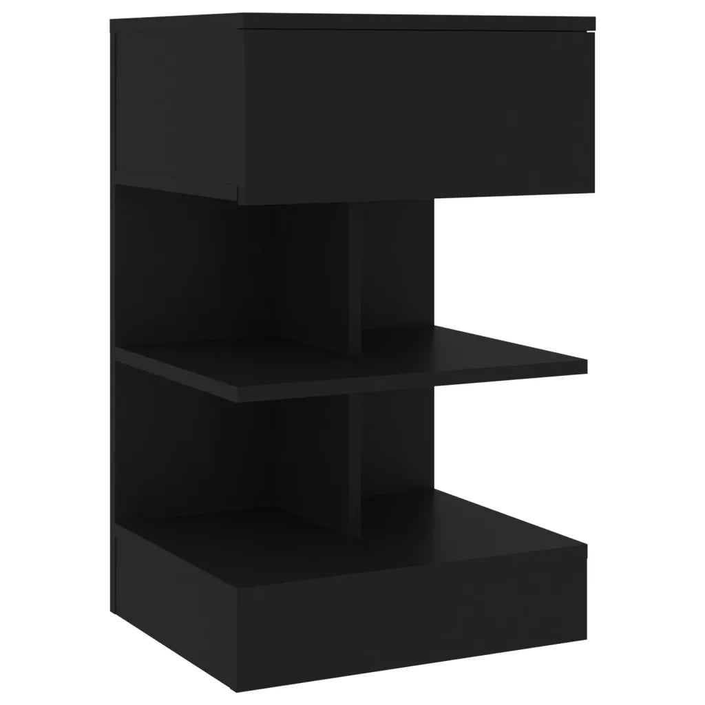 Set di 2 Comodini | Armadio da Notte | Mobiletto da notte Neri 40x35x65 cm