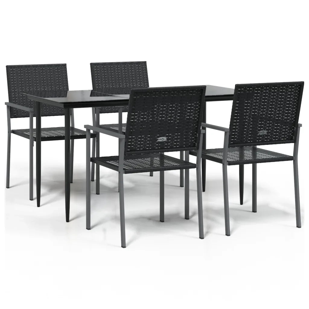 Set da Pranzo da Giardino 5 pz in Polyrattan e Acciaio 3187007