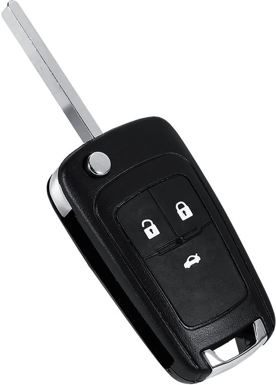 Sostegno chiave con 3 pulsanti - Telecomando motosega - Sostegno chiave pieghevole - Materiale ABS di alta qualità - Copertura sostituibile - Adatto per Zafira/Insignia