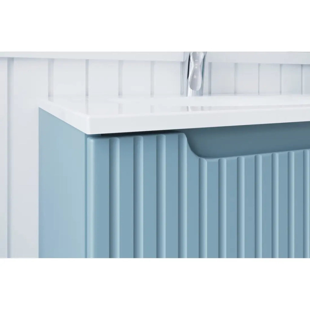 Mobile sottolavabo VANO 60 cm blu denim sospeso con 2 cassetti