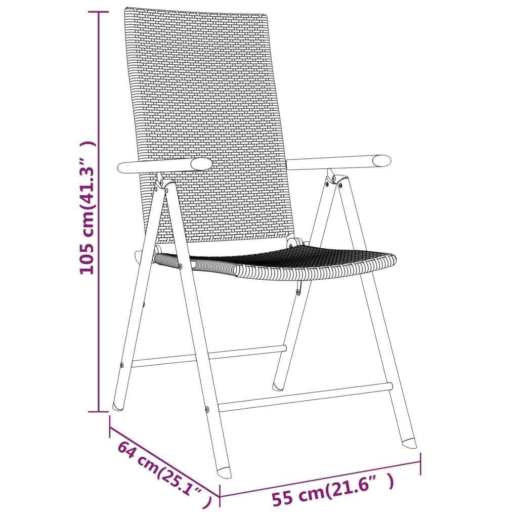 Set da Pranzo da Giardino 5 pz Nero 3099109