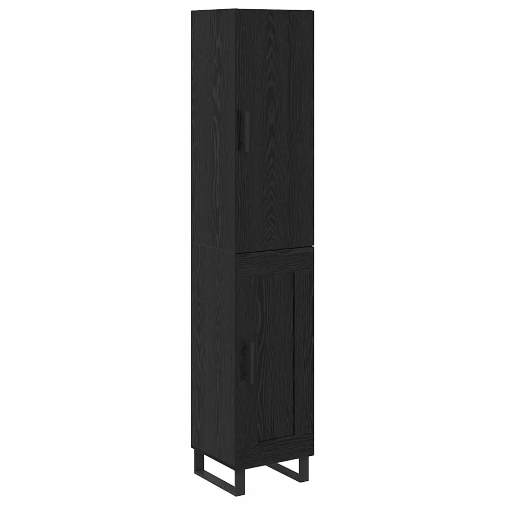 Credenza-Buffet-Armadio da cucina Rovere Nero 34,5 x 34 x 180 cm Legno multistrato 511936