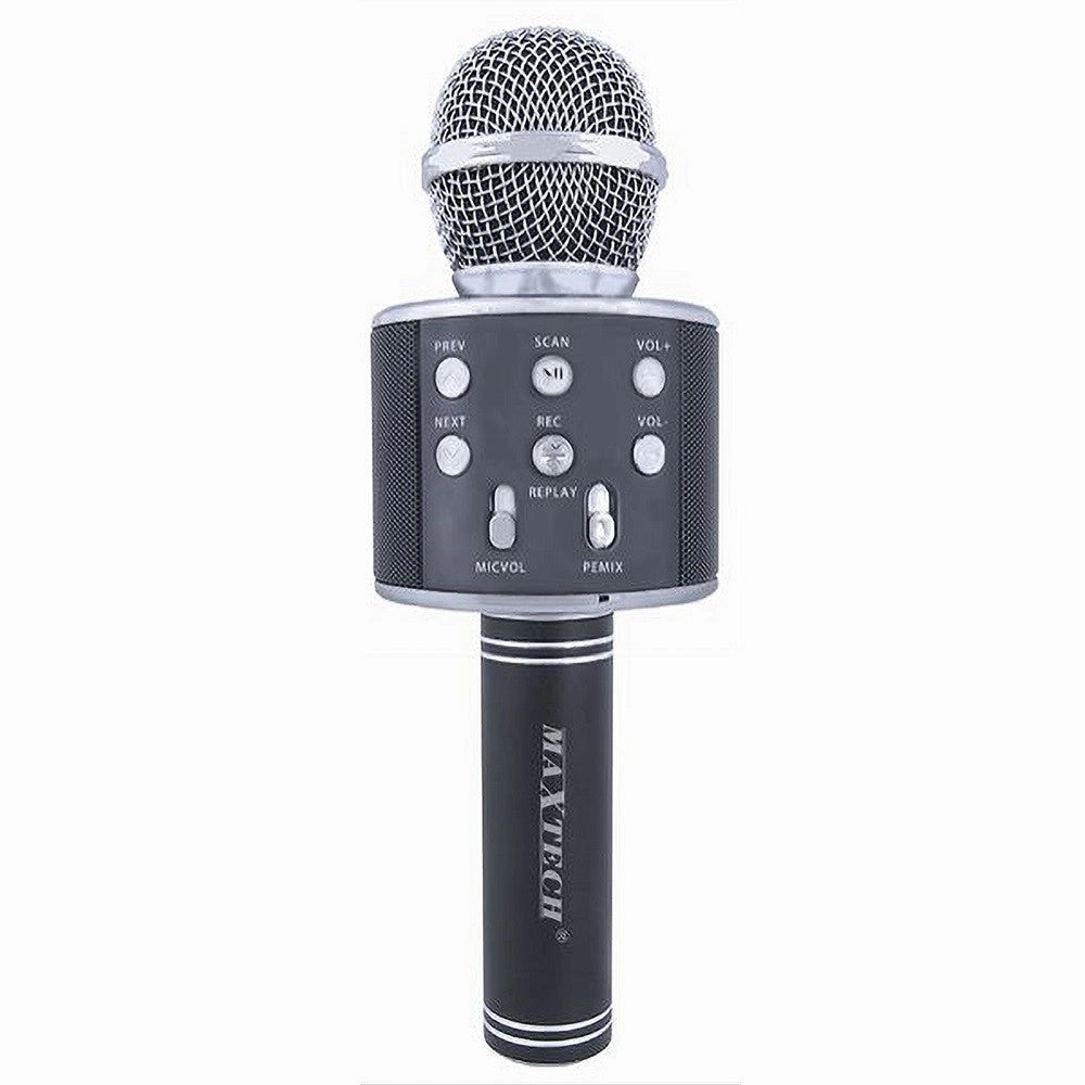 Trade Shop - Microfono Altoparlante Bluethoot Wireless Con Speaker Karaoke Maxtech Mic-06 -