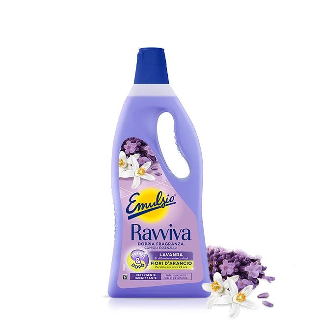 EMULSIO PAVIMENTI LIQUIDO 1LT RAVVIVA LAVANDA E FIORI D'ARANCIO