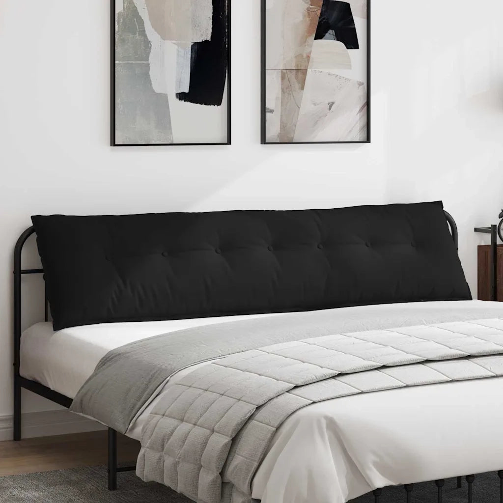 Cuscino per Schiena Nero 200 x 50 cm Tessuto in Microfibra 42014991
