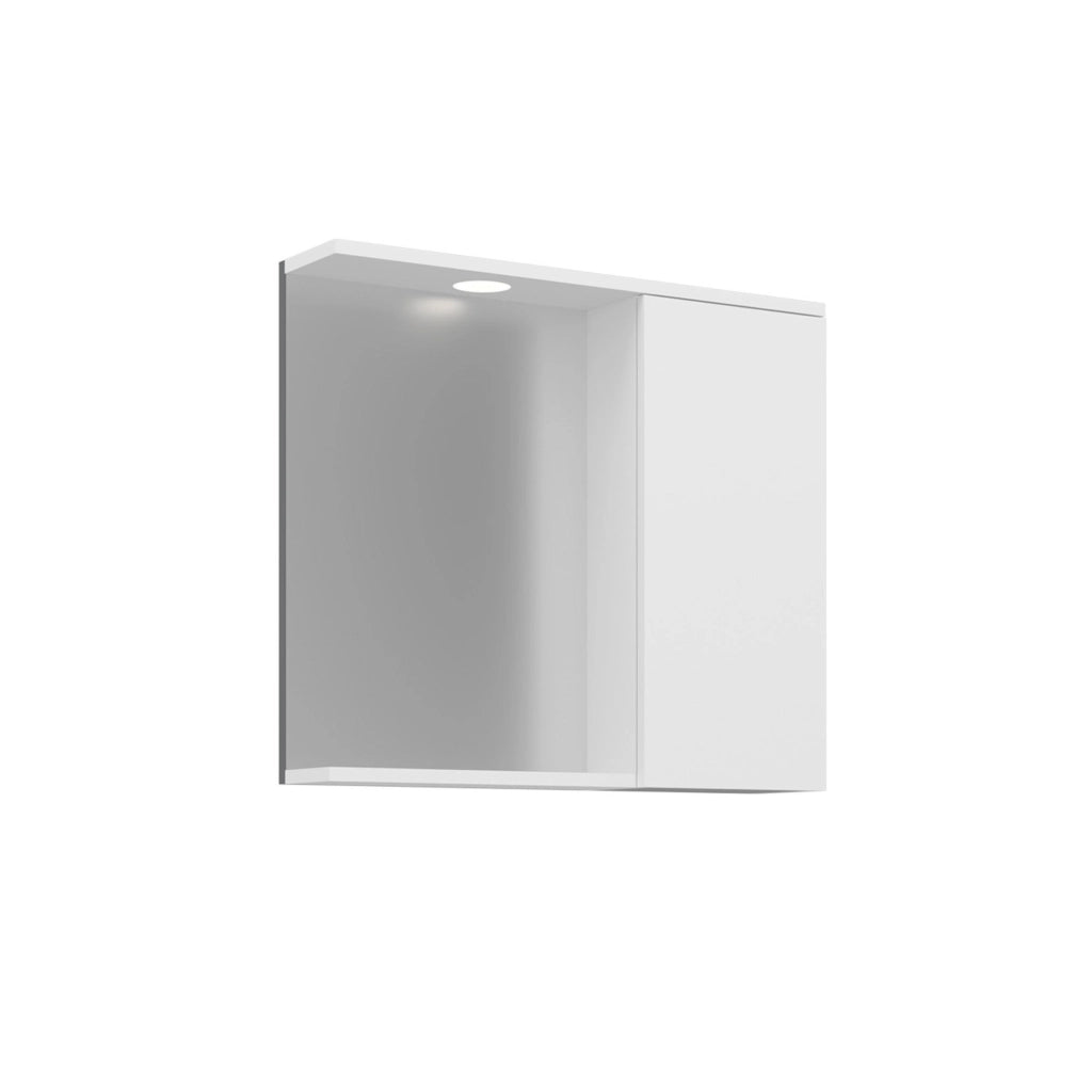 Mobile da bagno con specchio "Purus 80" - 75 x 18 x 68 cm - Bianco