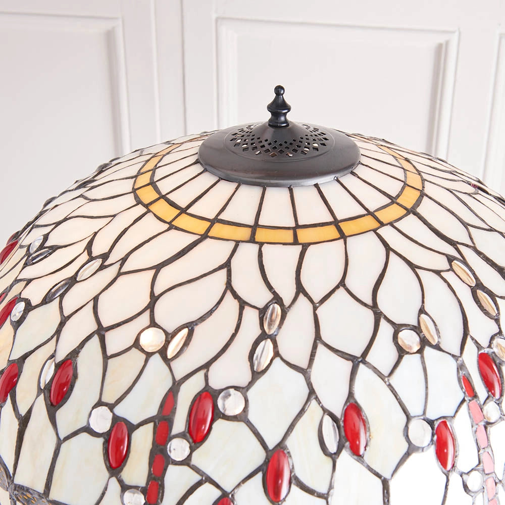 Lampada da terra Tiffany Dragonfly Beige 2xE27 tiranti