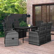 Set da Pranzo da Giardino 7 pz con Cuscini Grigio 3099501