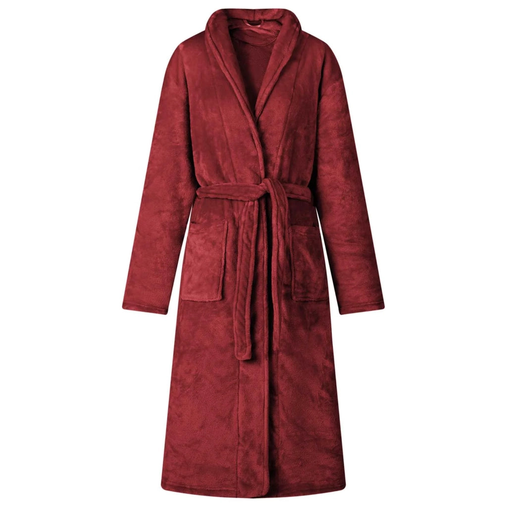 Accappatoio senza Cappuccio Rosso Bordeaux s Flanella 42017303
