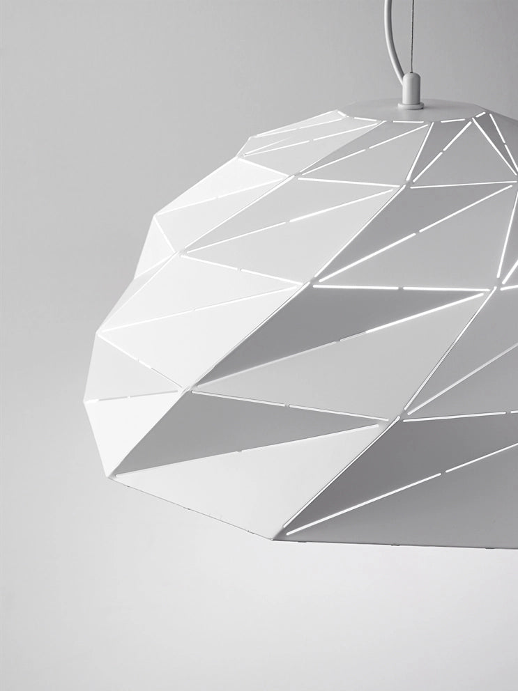 Lampada a Sospensione in Metallo 3 Luci E27 Colore Bianco, Design Moderno con Altezza Regolabile, Diametro 56 cm, 10S46624 B - Perenz