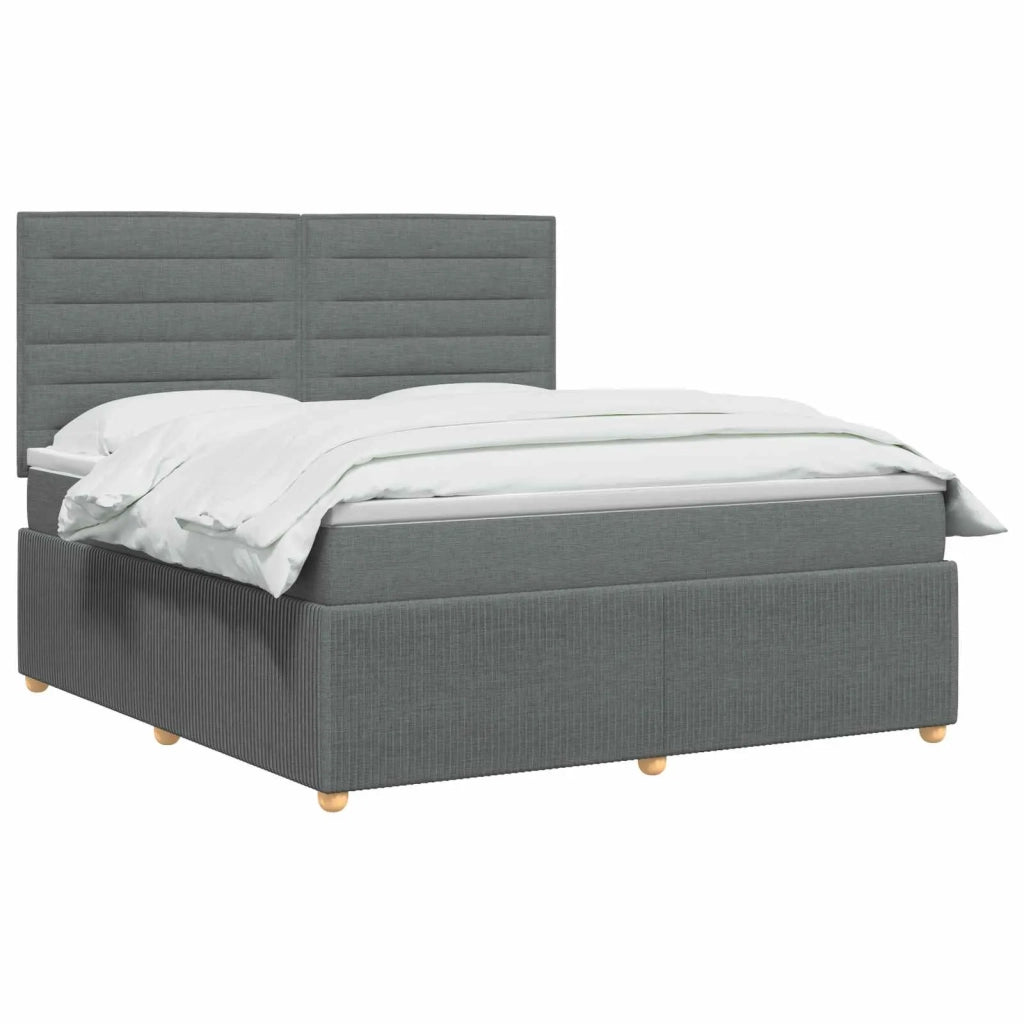 Letto box spring con materasso Grigio Scuro 140 x 200 cm 3454404