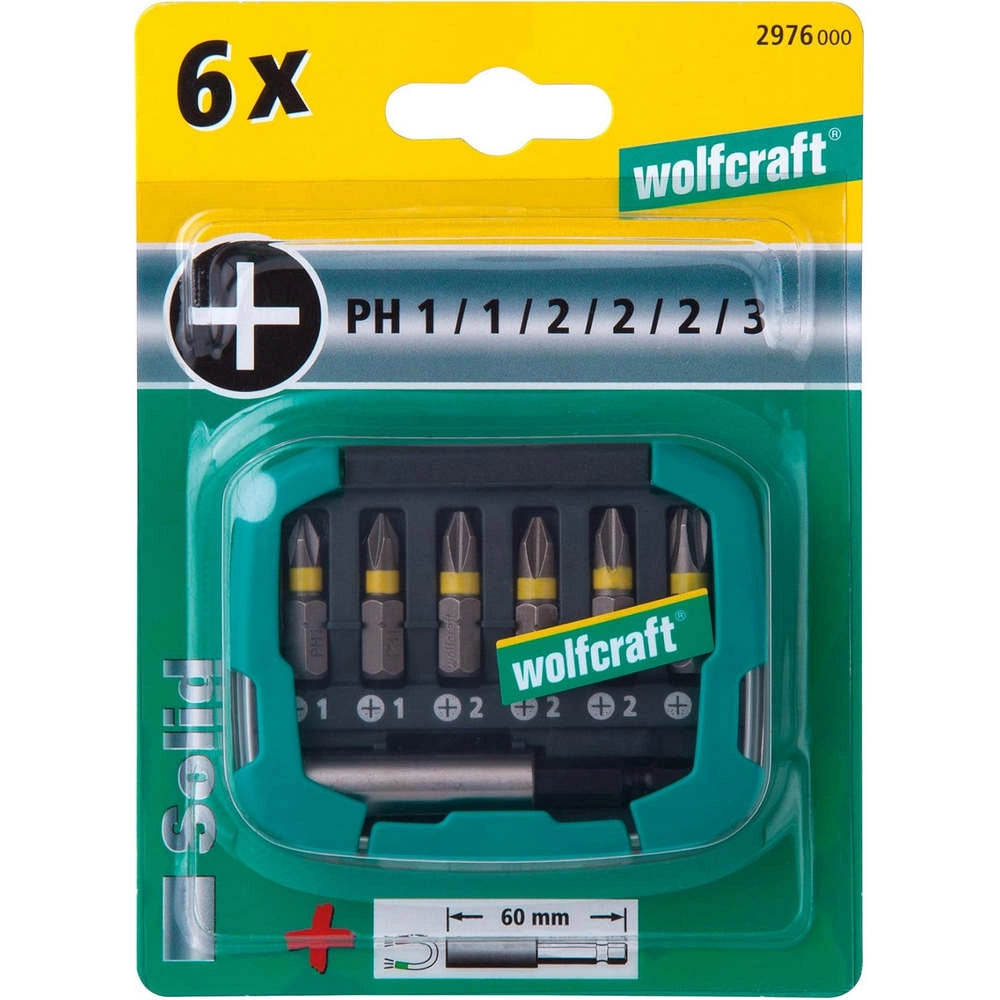 Bit-Box 6 Inserti Impronta a Croce PH 1–3 e Portainserto Wolfcraft