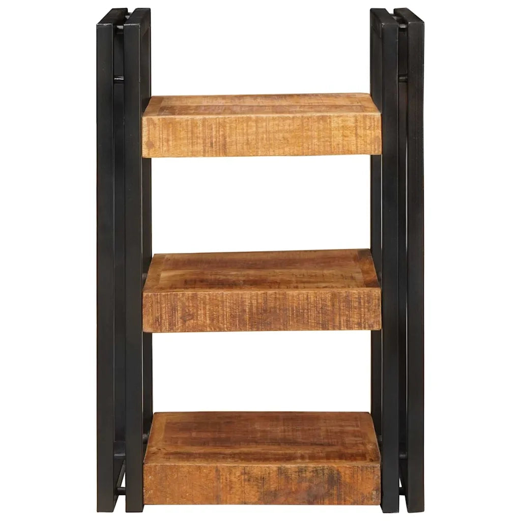 Comodino 2 pcs Marrone e Nero Legno di mango massello 4016731
