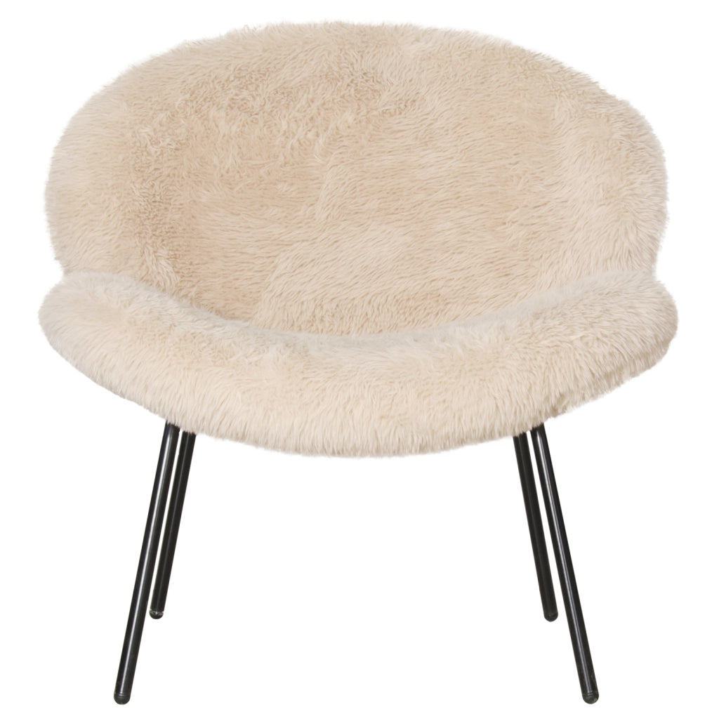 Poltrona SACHA in pelliccia sintetica beige
