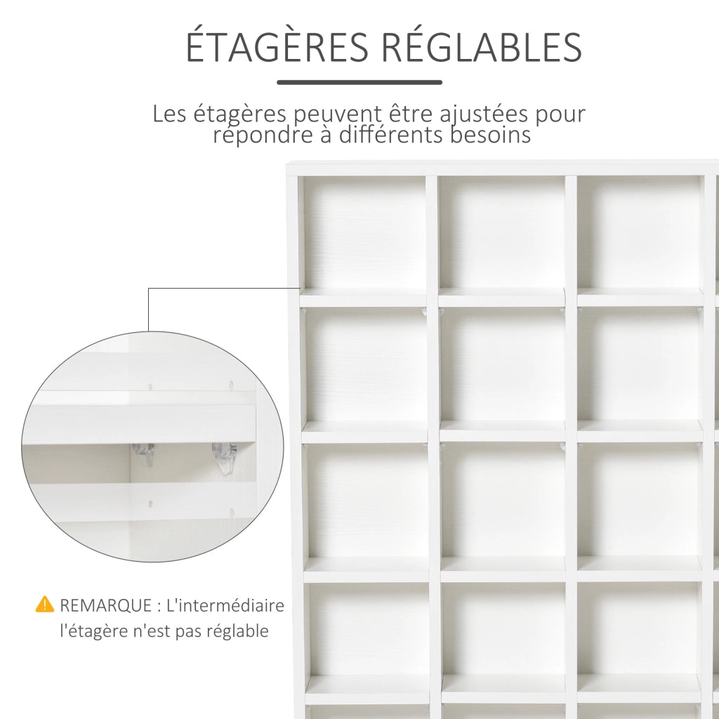 Libreria Mobile Multimedia 456 CD 336 DVD ¨C Xylo ¨C Legno Bianco Scaffale Ripiani Regolabili 89x130,5cm