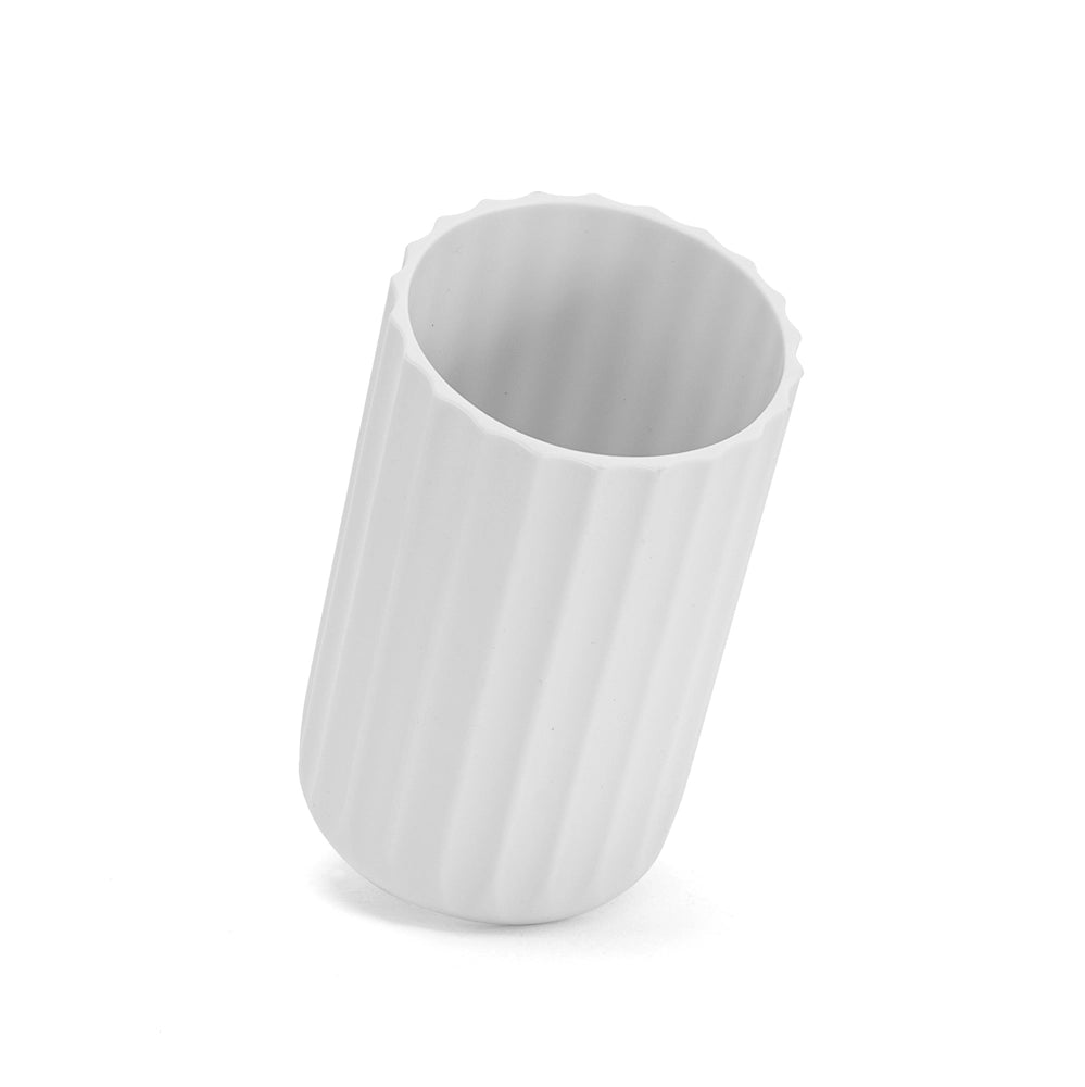 Set accessori bagno da due pezzi in gomma termoplastica bianca - Gummy