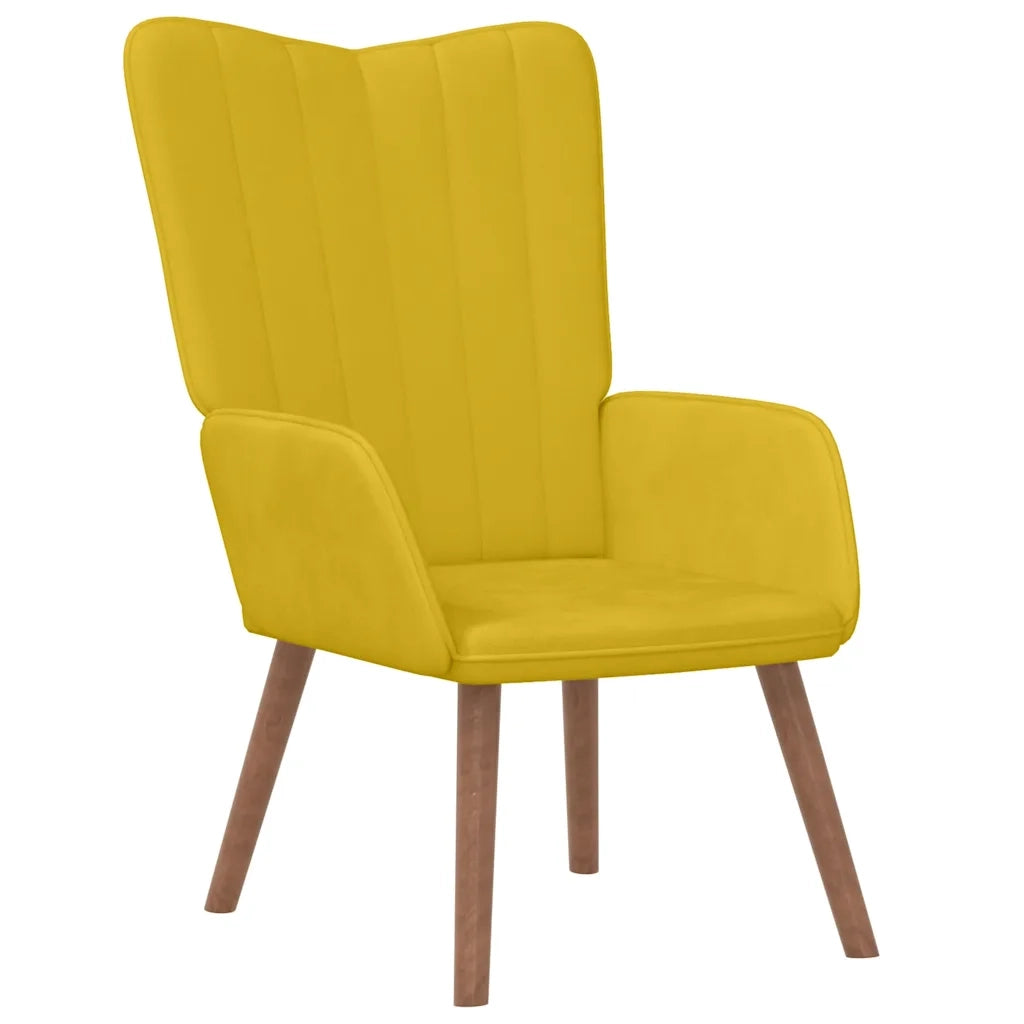 Poltrona Relax | Sedia Relax Giallo Senape in Velluto
