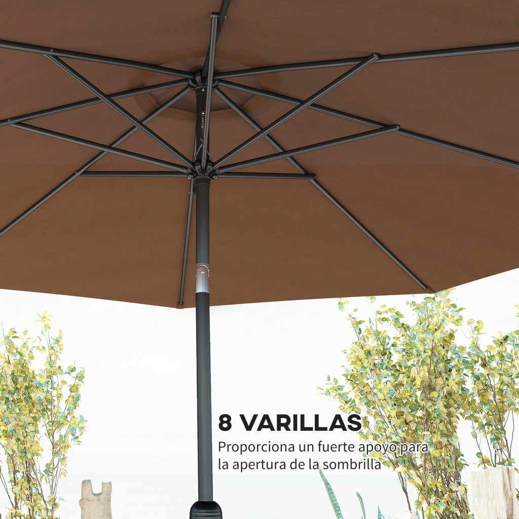 Ombrellone da Giardino ¨C zephmum ¨C 295x250 cm Grigio con Manovella e Inclinazione
