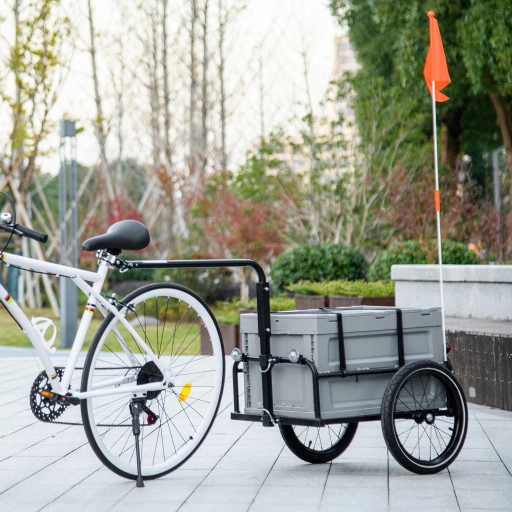 Rimorchio per bicicletta con cesto 65L ¨C Minimal ¨C grigio