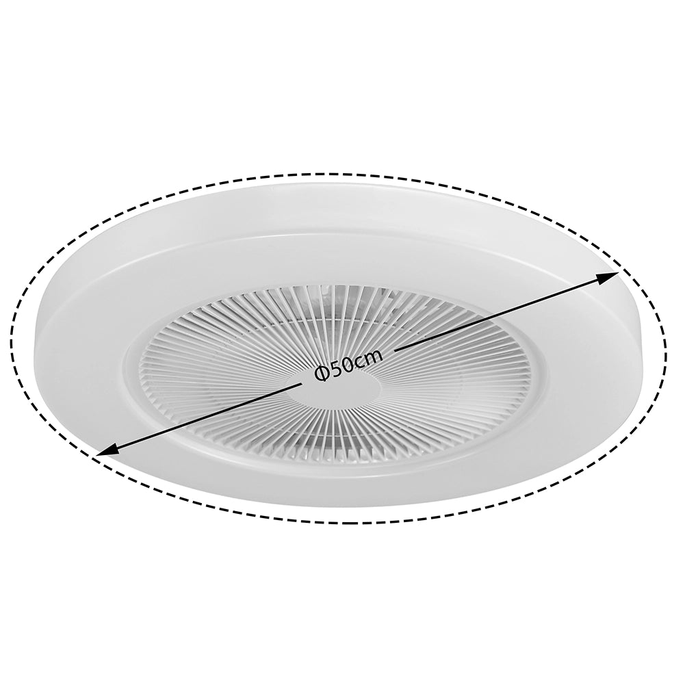 Ventilatore da Soffitto con Lampada LED 50cm 3Velocità e Telecomando Incluso