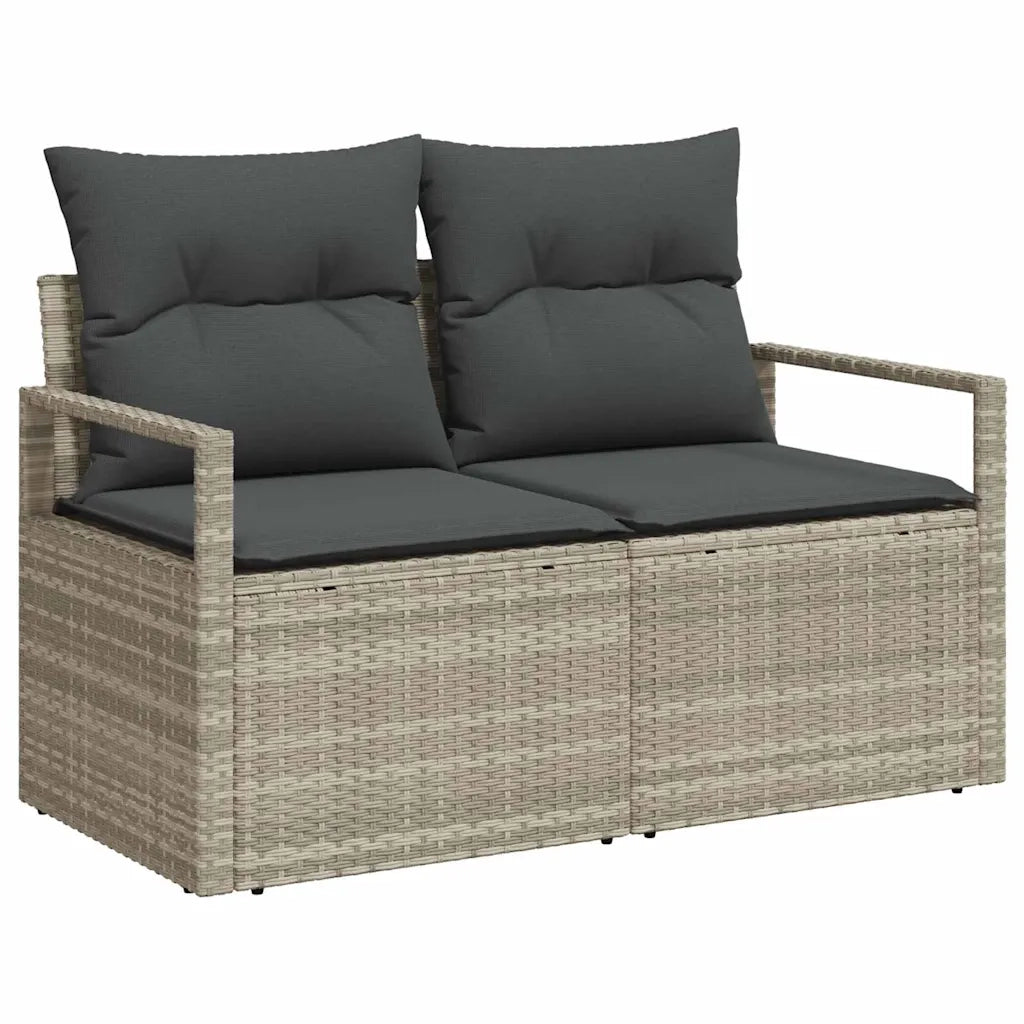 Set di divani 7 pcs Grigio chiaro polyrattan