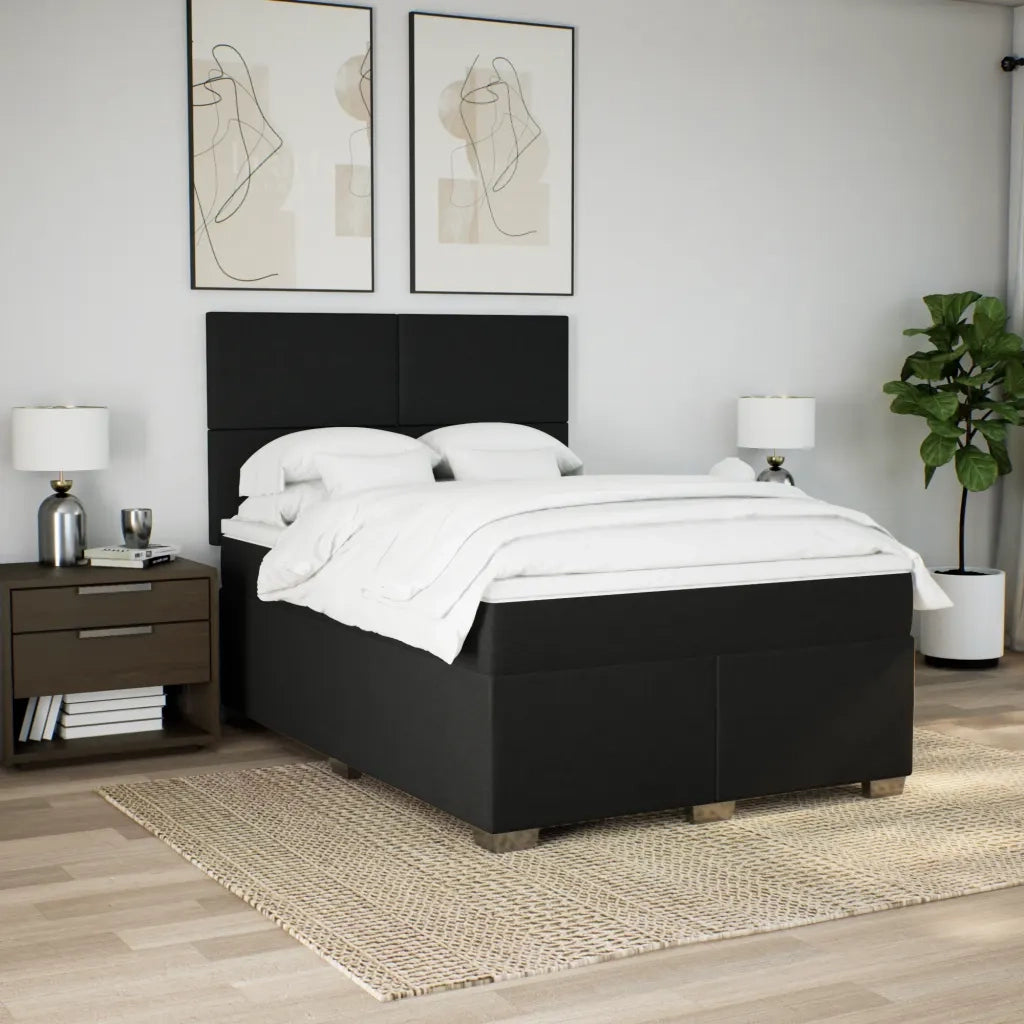 Giroletto a Molle con Materasso Nero 160x200 cm in Tessuto 3290534