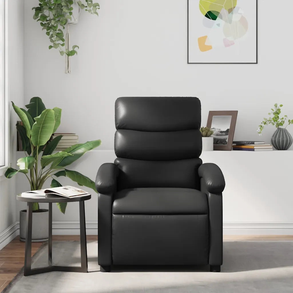 Poltrona | Sedia Relax Reclinabile Nera in Similpelle