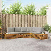 Set di divani da esterno 6 Pezzo Grigio Naturale e Chiaro 3375451