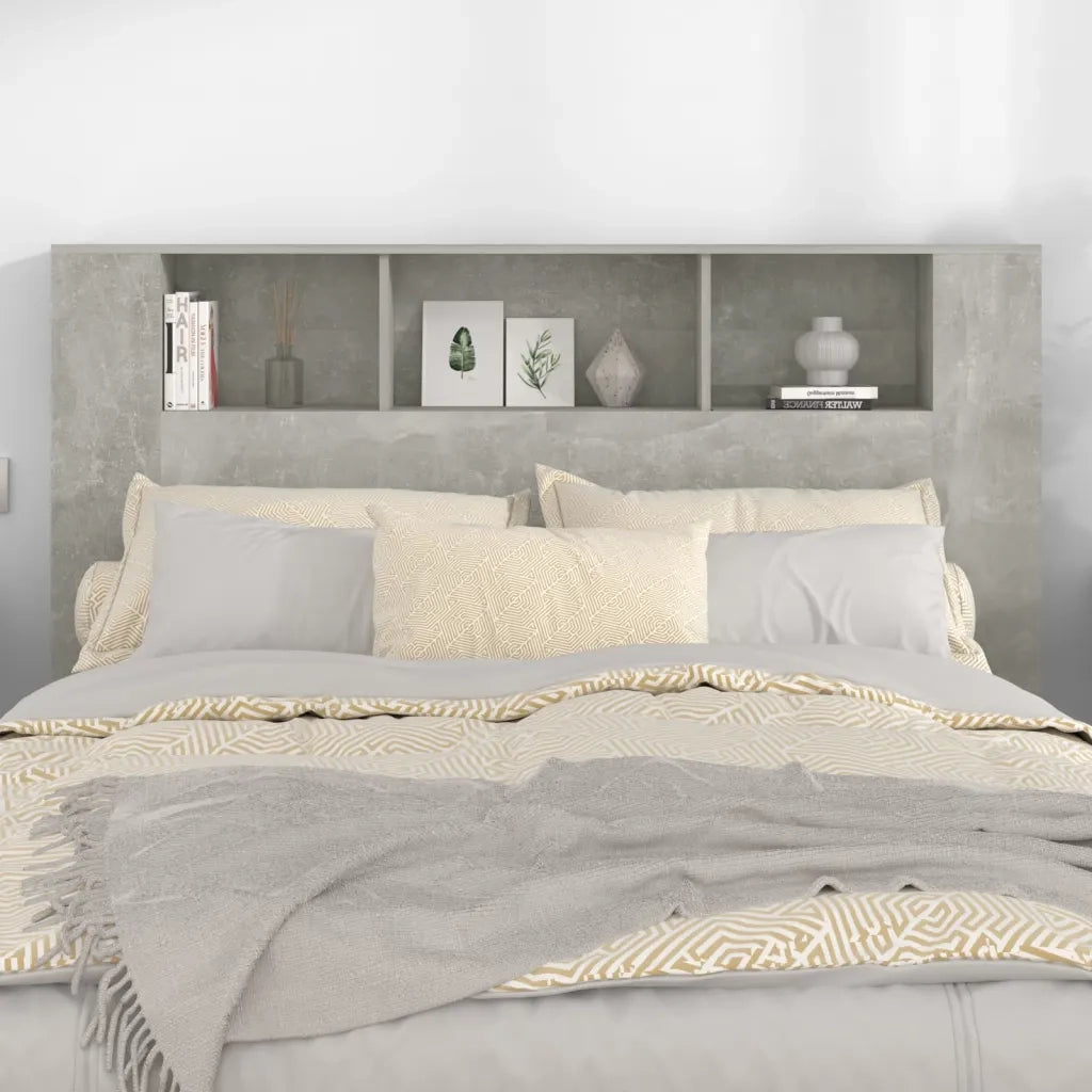 Testiera | Testata con Scomparti Grigio Cemento 160x18,5x104,5 cm