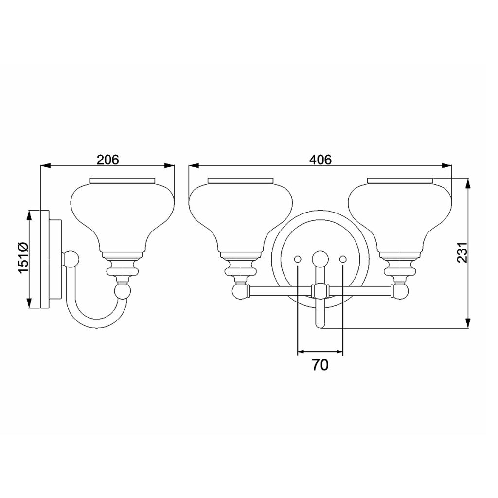 Applique bagno doppia cromata Ainsley 41cm 2xG9 LED 3W