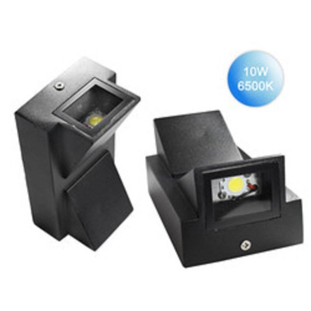 Trade Shop - Applique Doppia Emissione 10 Watt Nero Per Esterno Luce Fredda Calda Ip65 Es04 -