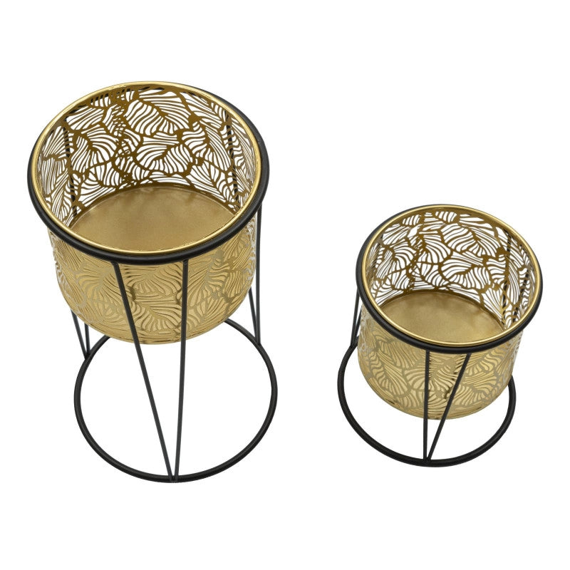 Porta Vasi Leavy Coppia -a- cm ø 21x40-19x22