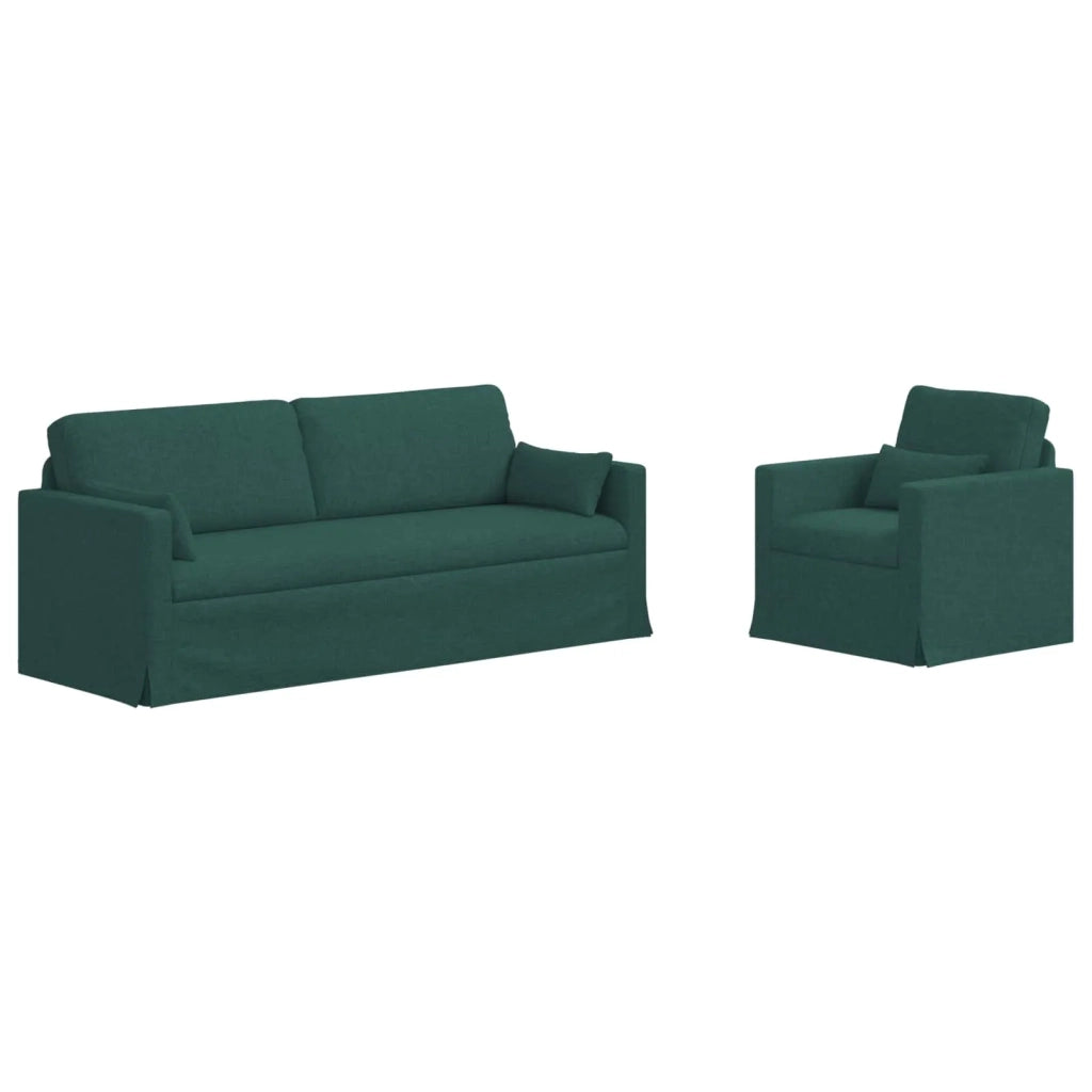 Set di divani 2 pcs Verde Scuro 198 x 78 x 80 cm Tessuto 3407584