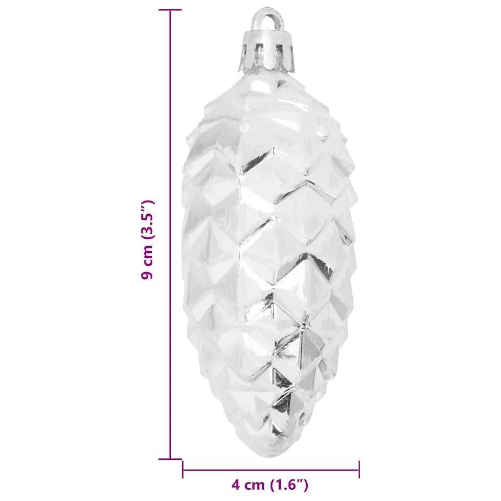 Palla di pino di Natale 40 pcs Argento Plastica 42018891