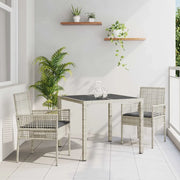 Set da Pranzo per Giardino 3 pcs Grigio chiaro polyrattan 3334895