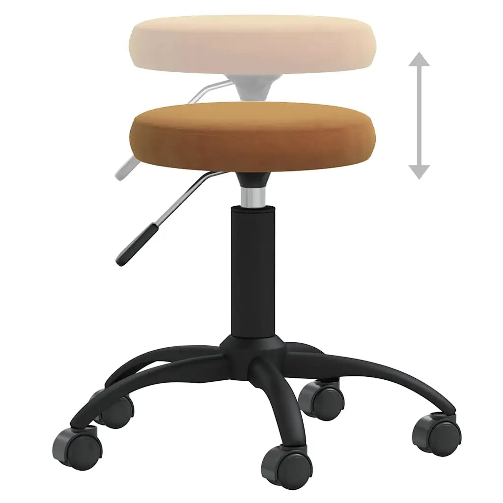Sedia Girevole da Ufficio Marrone in Velluto 333172