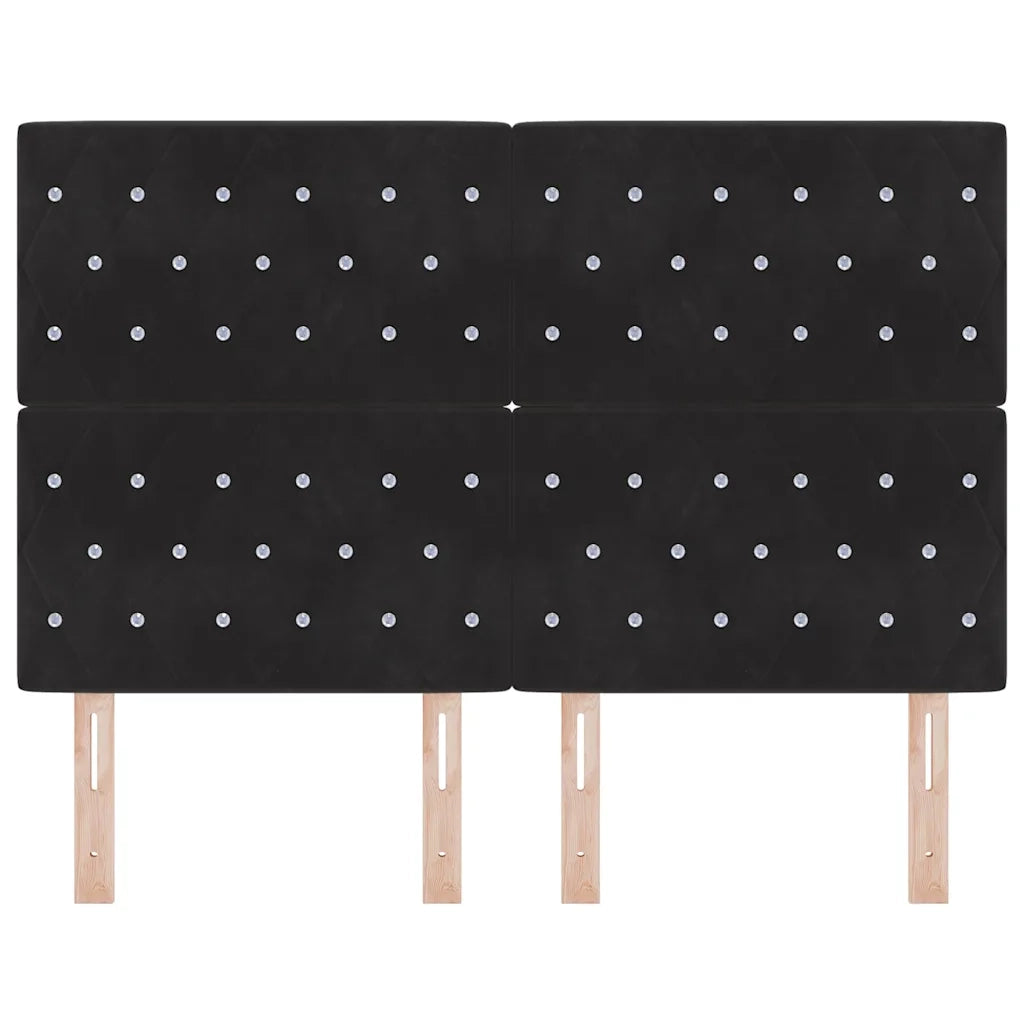 Testiera LED con strisce LED con testiera Nero 160 cm Velluto 3338368