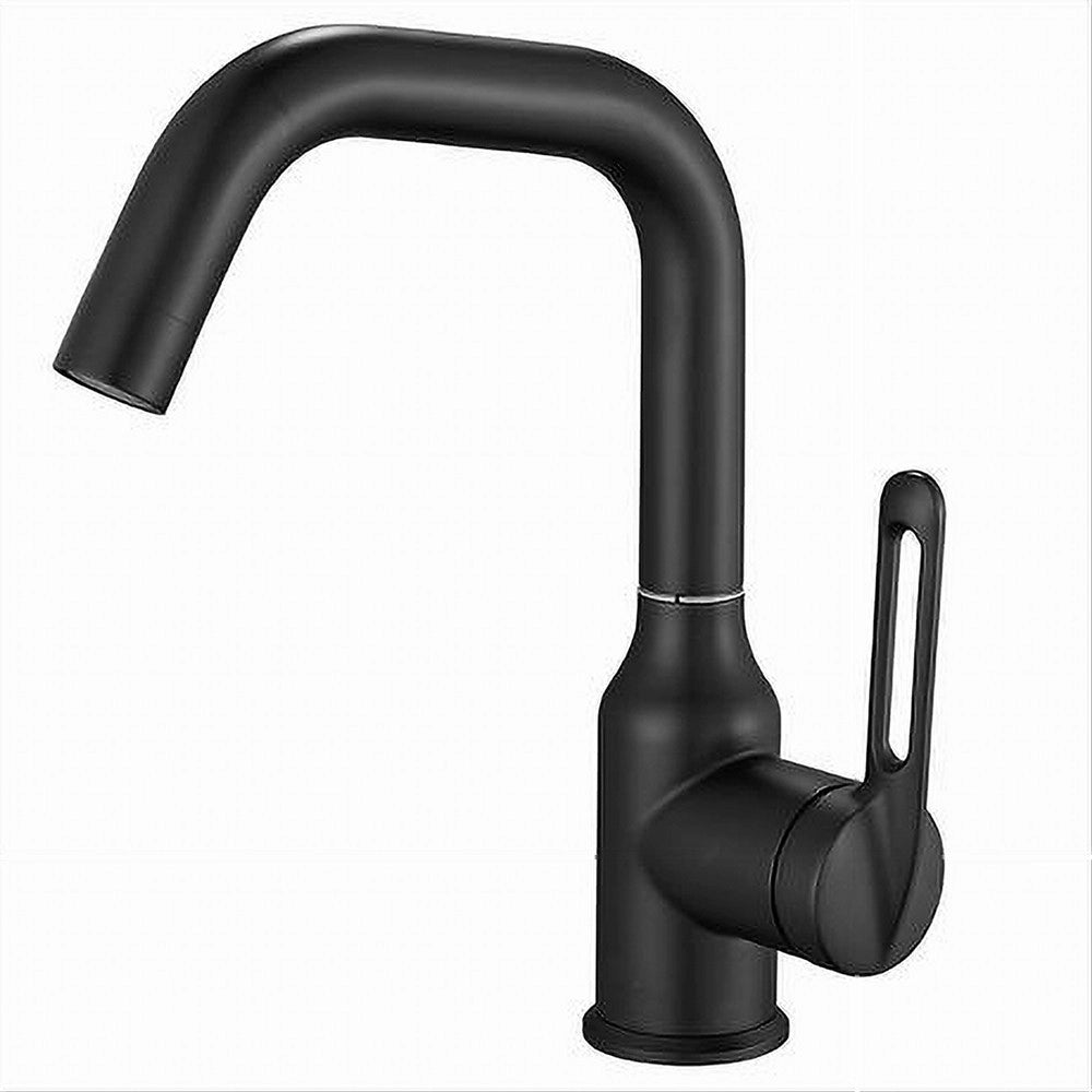 Trade Shop - Rubinetto Da Cucina Monocomando Miscelatore Girevole Lavello Nero Satinato 87258 -