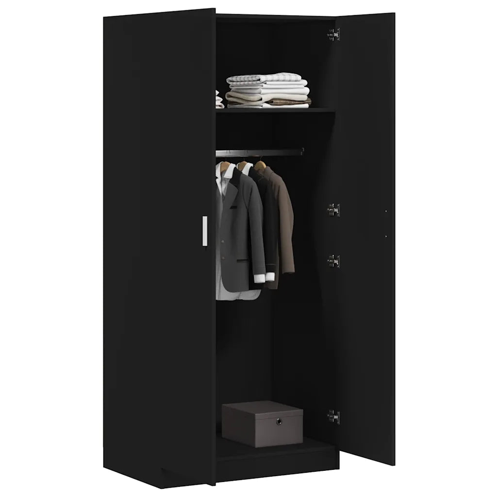 Armadio Nero 80x52x180 cm in Legno Multistrato