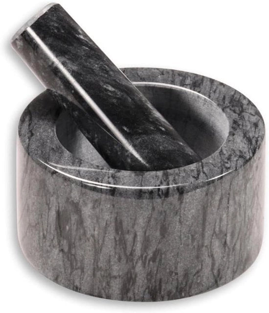 Vijzel in marmo - grigio scuro - Ø 13 cm