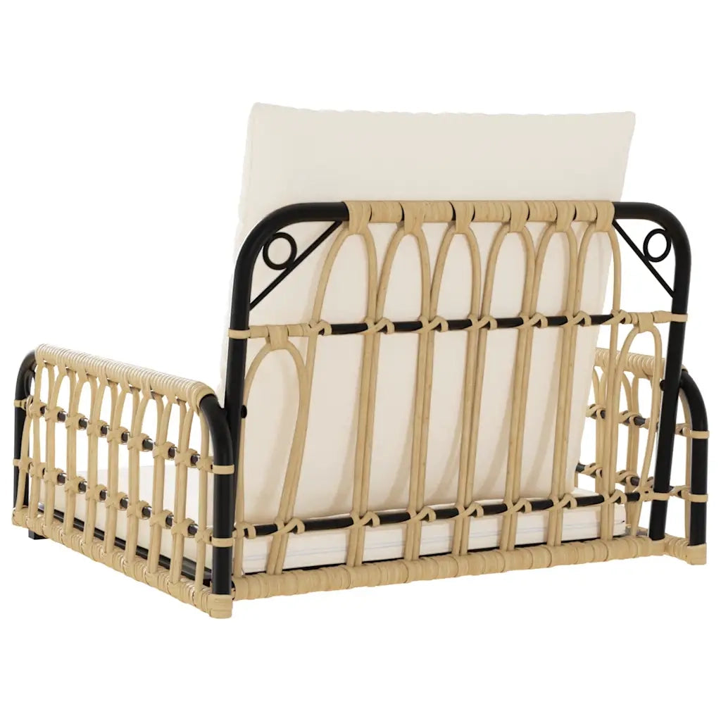 Sedia a Dondolo con Cuscini 63x58x39 cm Polyrattan e Acciaio CFW1730508