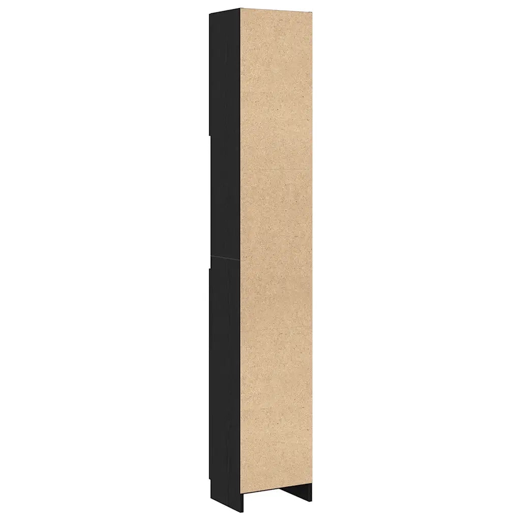 Mobile da Bagno | Armadio da bagno Rovere Nero 32x25,5x190 cm in Legno Multistrato