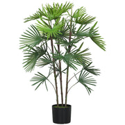 Palma Artificiale 90 cm ¨C Xylo ¨C 24 Foglie Verde Plastica con Vaso