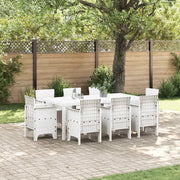 Set da Pranzo per Giardino 9 pcs Bianco Polipropilene 3378582