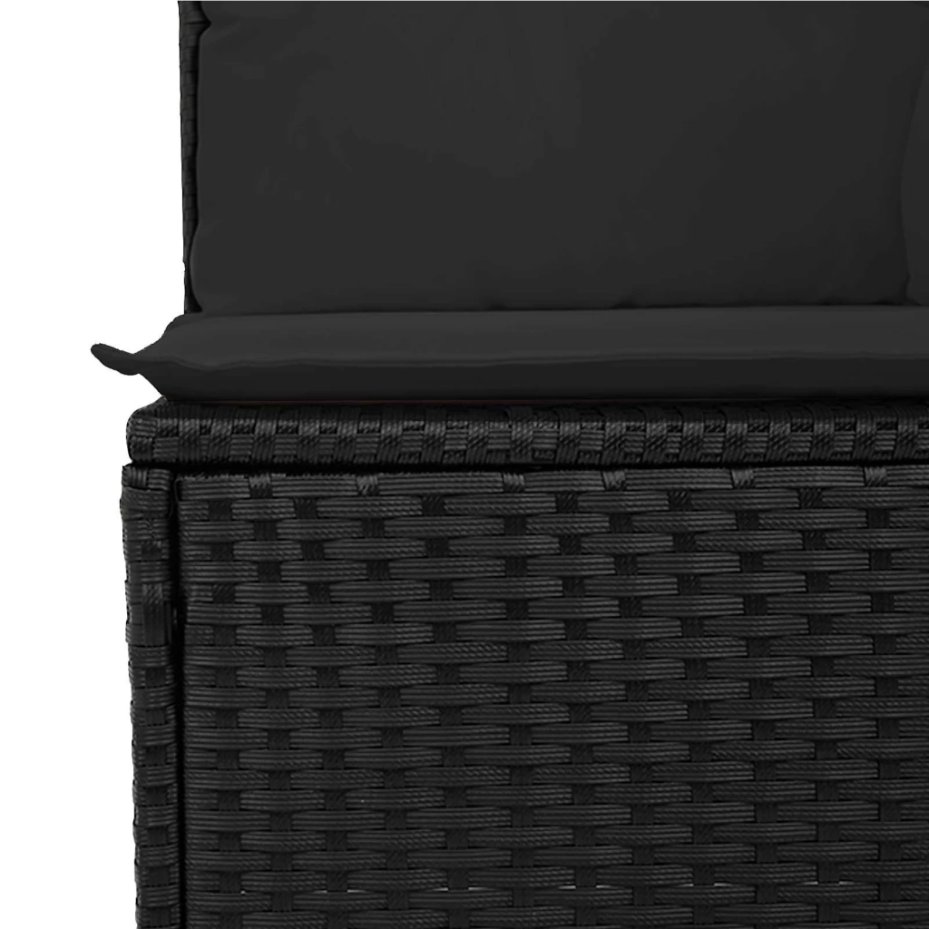 Set Divano da Giardino 13 pcs Nero polyrattan