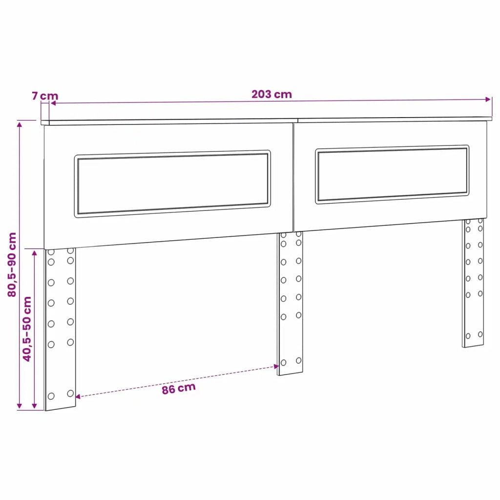 Testiera Grigio cemento Legno ingegnerizzato 888257