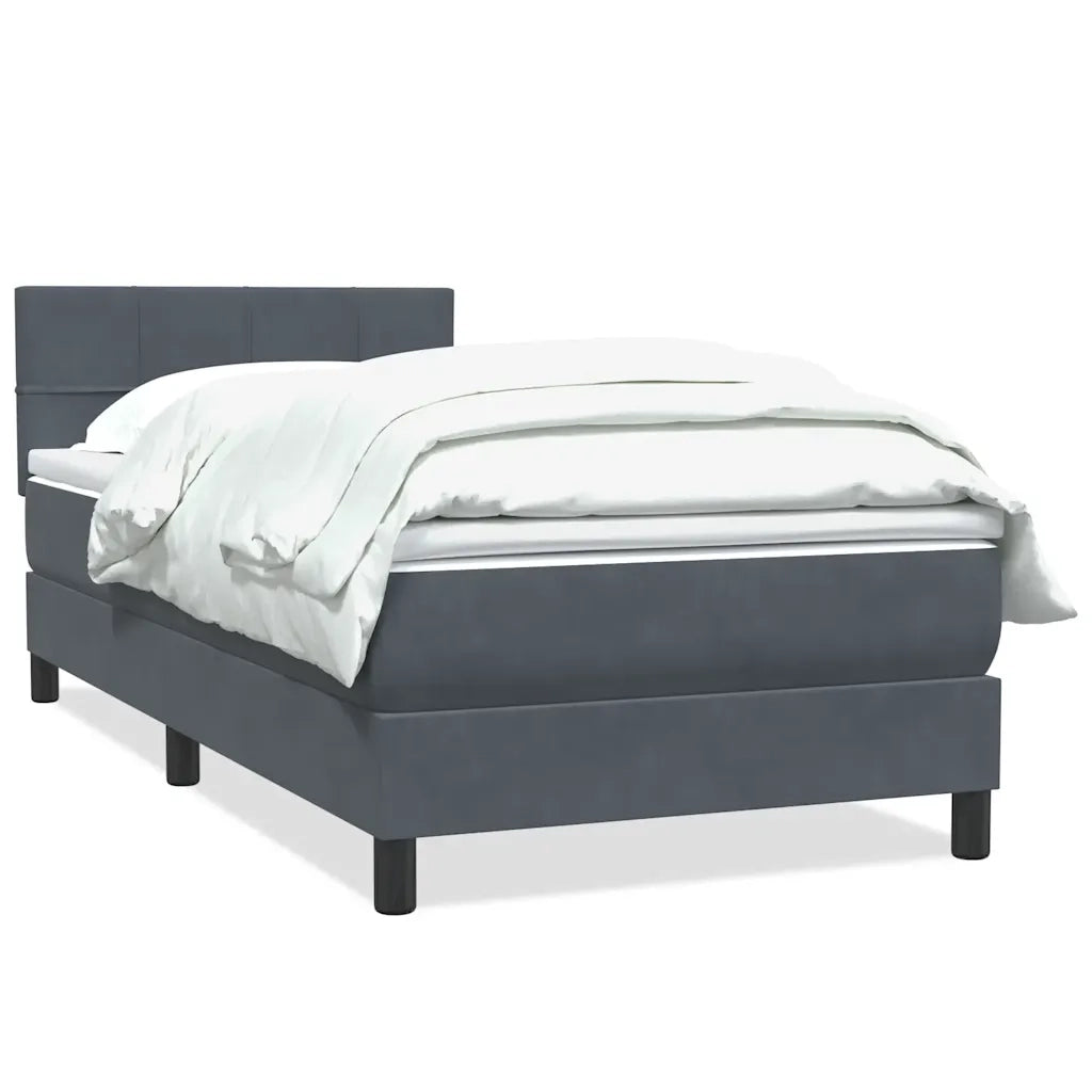 Giroletto a Molle con Materasso Grigio Scuro 80x220 cm Velluto 3316234