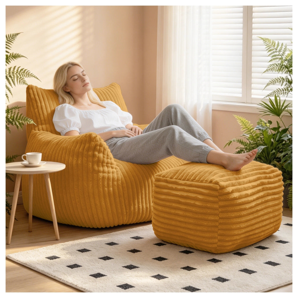 POLTRONA Ergonomica 50x46x28 cm in Flanella Gialla